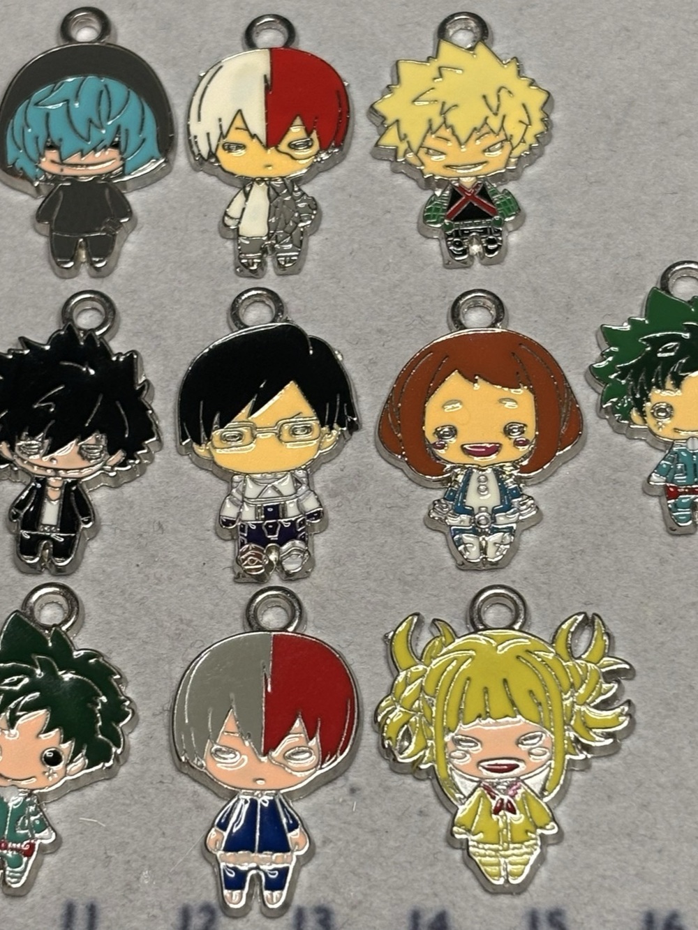 MHA My Hero Academia HALDER Metal Enamel Charms 10pc Lot